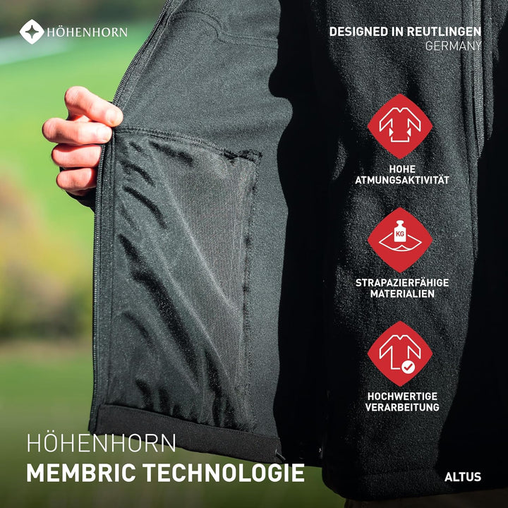 Höhenhorn Altus Herren Softshell Jacke Outdoor Funktionsjacke Freizeitjacke Wasserdicht Atmungsaktiv
