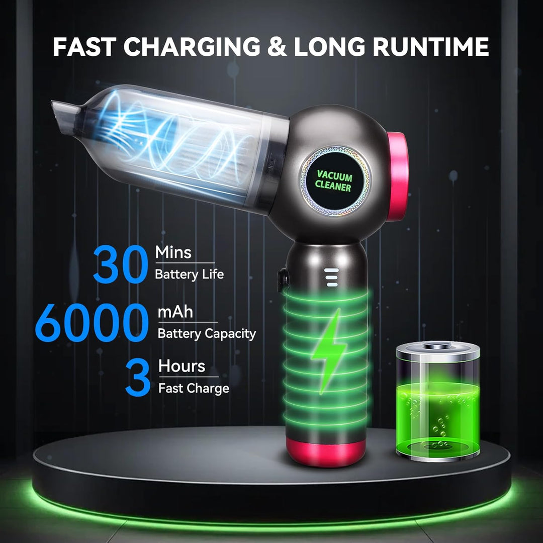 Handstaubsauger, 22000Pa Handstaubsauger Akku, Autostaubsauger mit Bürstenloser Motor, Auto Kabellos