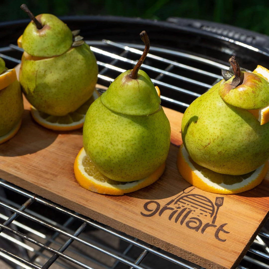 grillart® 2 Pack XL Grillbretter - Zedernholzbrett zum Grillen - Räucherbretter aus Zedernholz herge