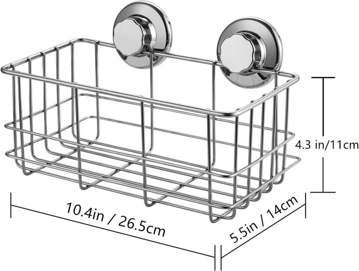 IPEGTOP Suction Cup Deep Shower Caddy Bath Wall Shelf for Large Shampoo Shower Gel Holder Bathroom S