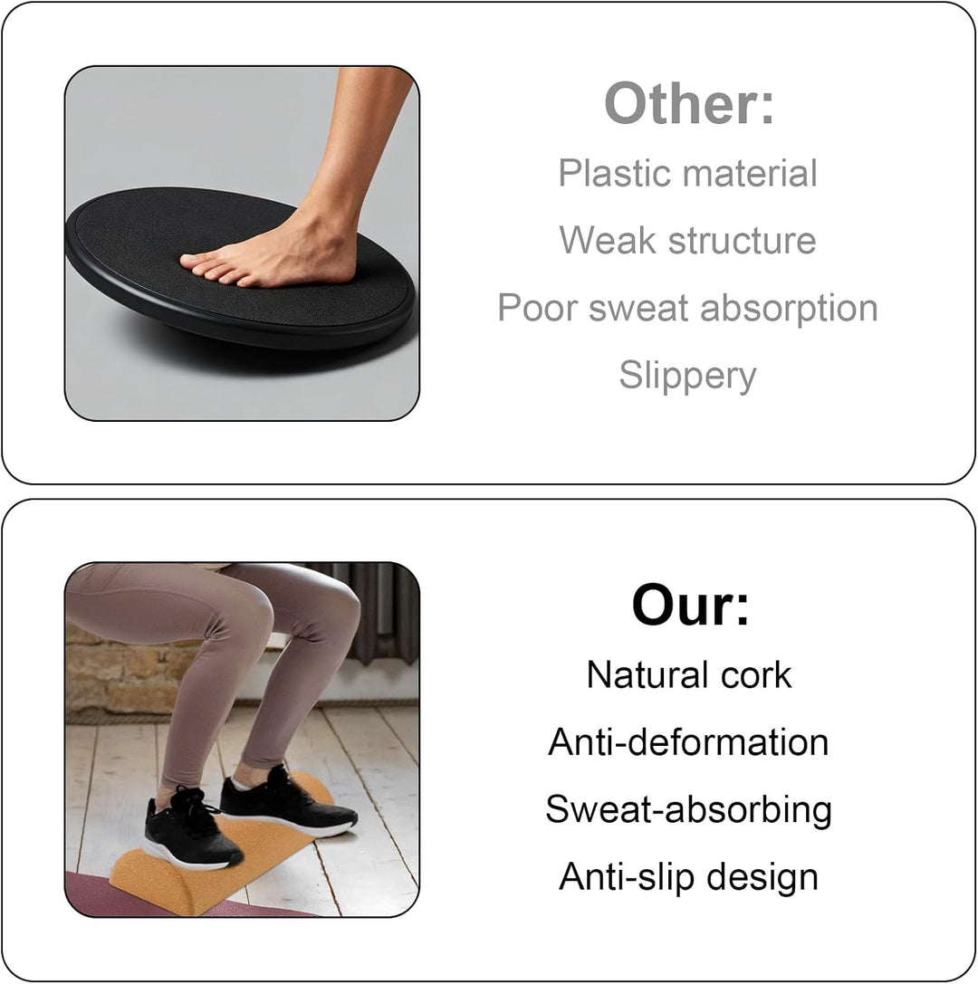 Fusstrainer aus Kork, Natürlicher Kork Balance Board Trainer für Knöchelstabilität zur Verbesserung