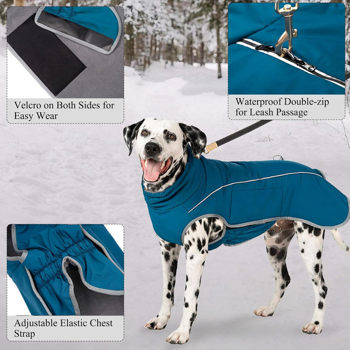 Cyponpy Hundemantel Warm Wasserdicht Hundejacke Winter Fleecemantel Hund Regenjacke Reflektierend mi