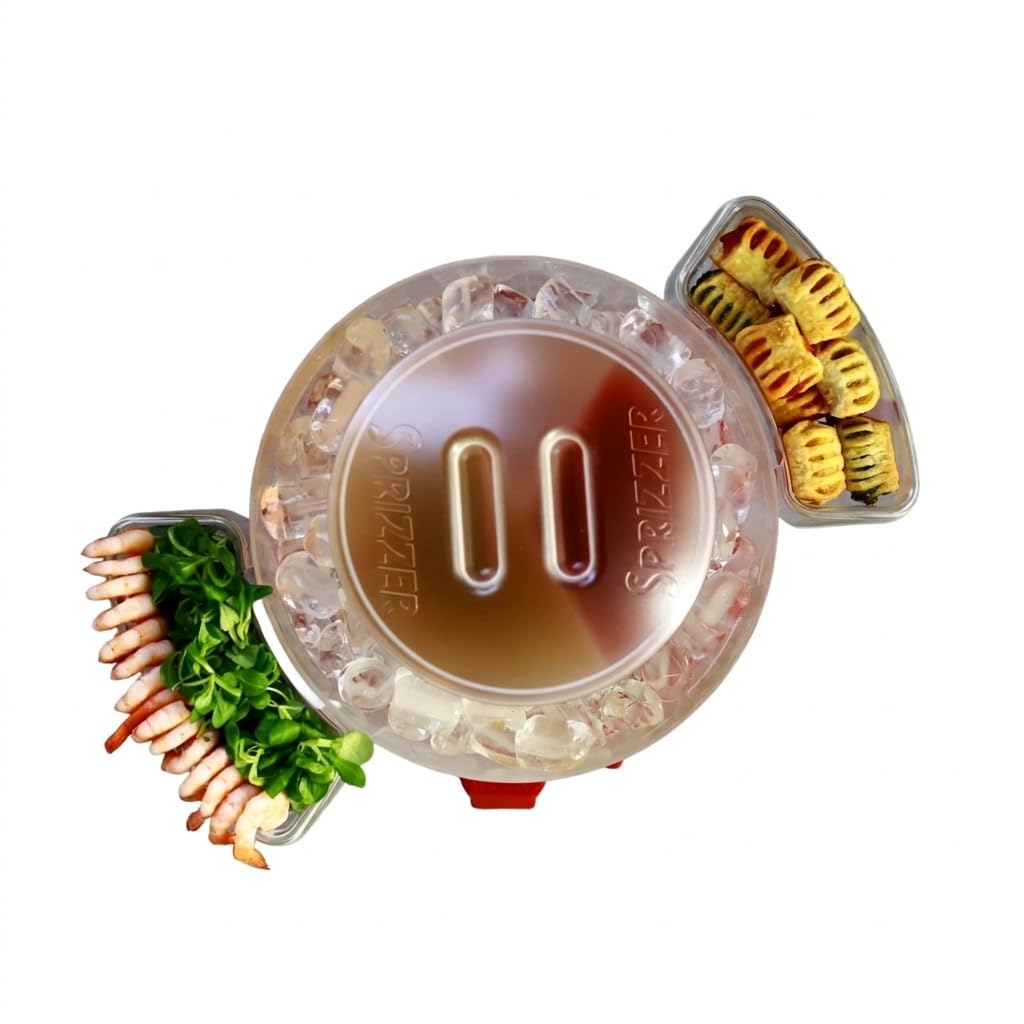 Sprizzer - Set Aperitif 2 Transparente Schalen für Snacks und Lebensmittel, zum Anbringen am Behälte