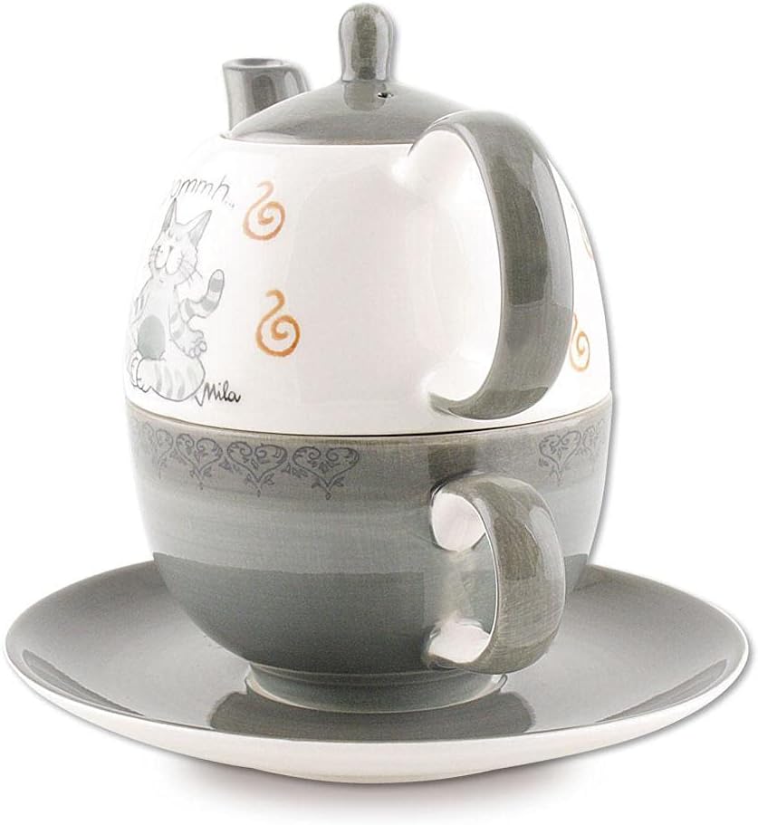 Mila Keramik Tee-Set: Tea for One, Oommh Katze Pure | MI-99402 | 4045303994027
