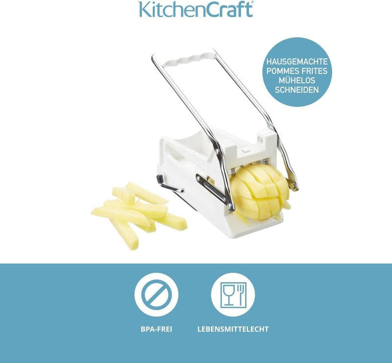 Kitchen Craft Pommes-Frites-Schneider mit austauschbaren Klingen, 28 x 18 x 18 cm 28 x 18 x 18 cm We