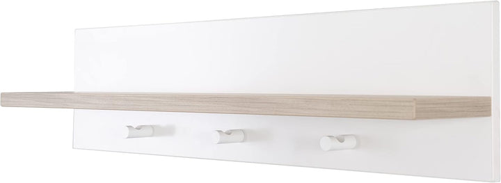 roba universal Wandgarderobe, mit Garderobenhaken und Ablage, weiss/natur, Wandgarderobe