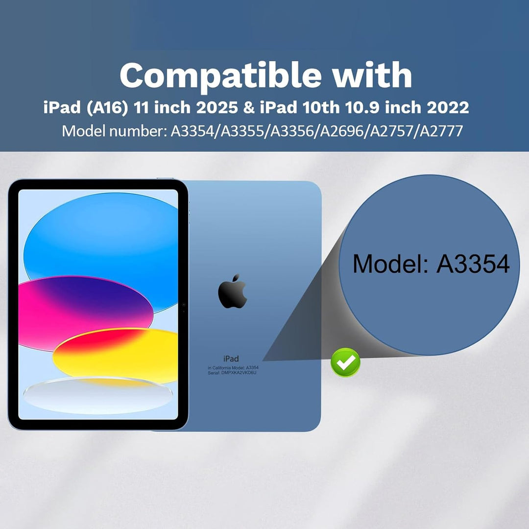 WALWALO Hülle mit Tastatur für iPad A16 11 Generation 2025/10 Generation 2022, (11/10.9 Zoll) - 7 Be