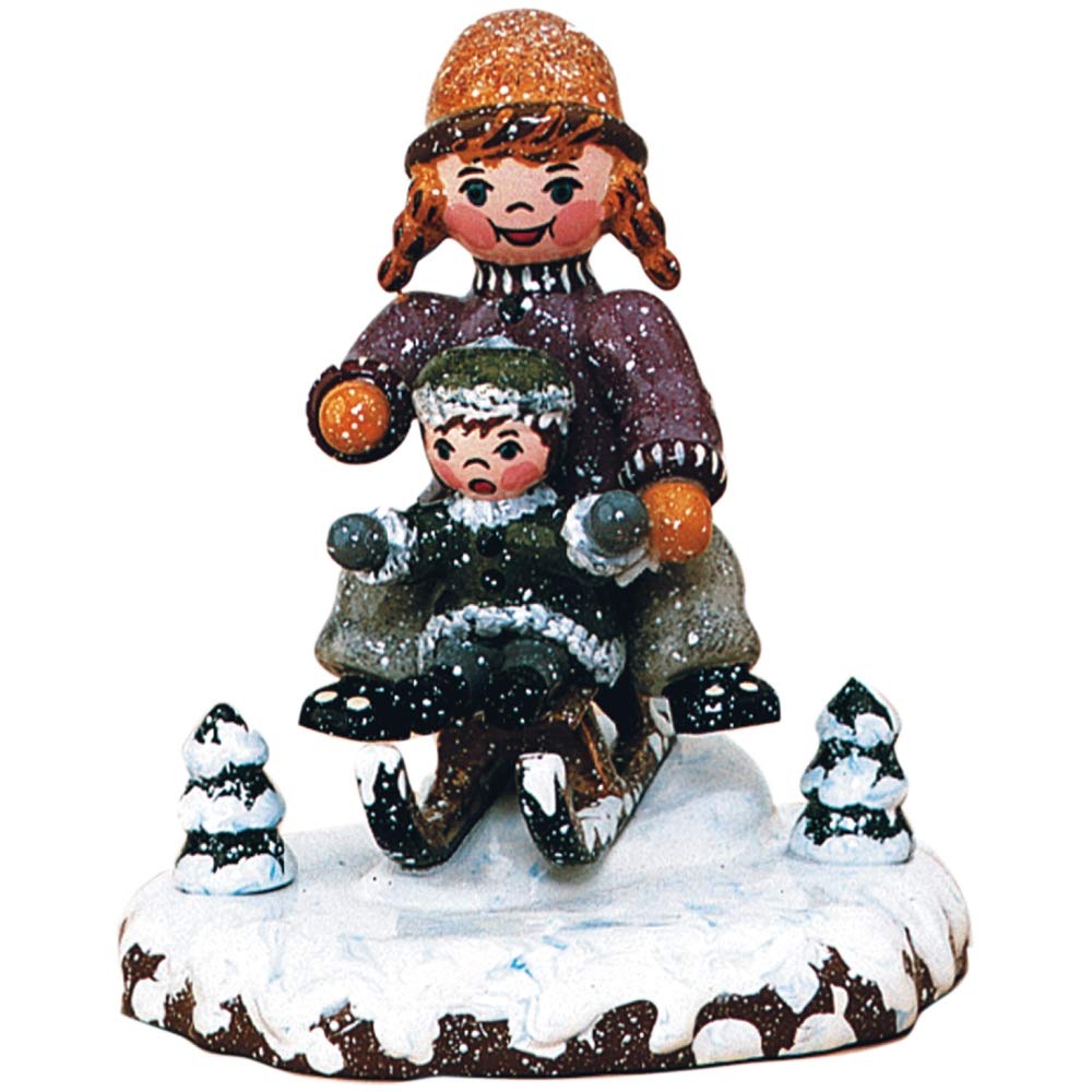 Hubrig-Volkskunst Winterkinder Schlittenfahrerin * Höhe 7cm