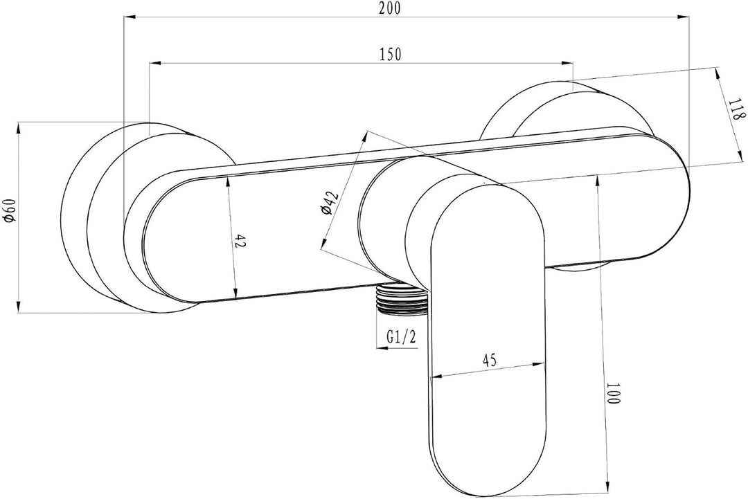 AquaSu 78575 4 Molera Einhandmischer für Brause