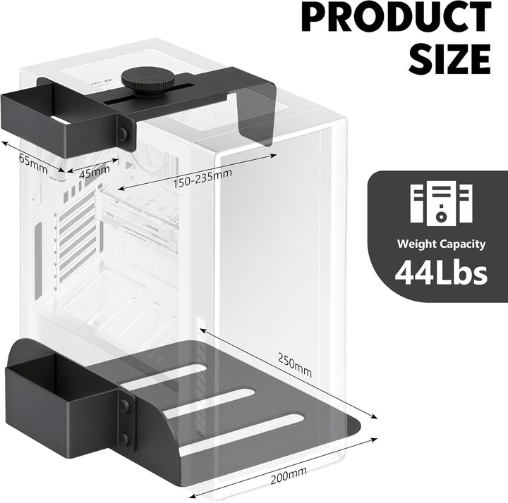 PC Halterung unter Schreibtisch Breitenverstellbar und Höhenverstellbar 65×45 mm, 65×45 mm