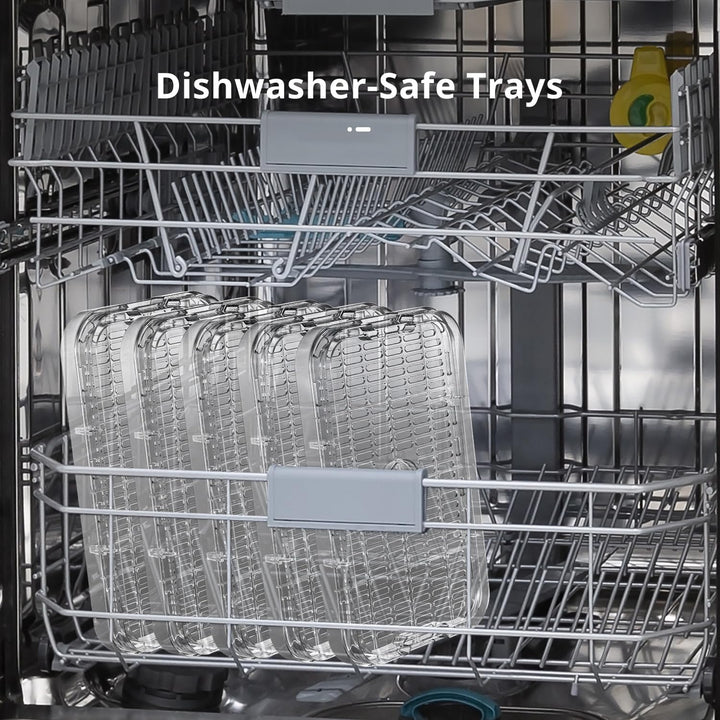 Dörrautomat mit Digitalem Timer & Temperaturregelung, 250W Elektrischer Lebensmitteltrockner mit 5 T