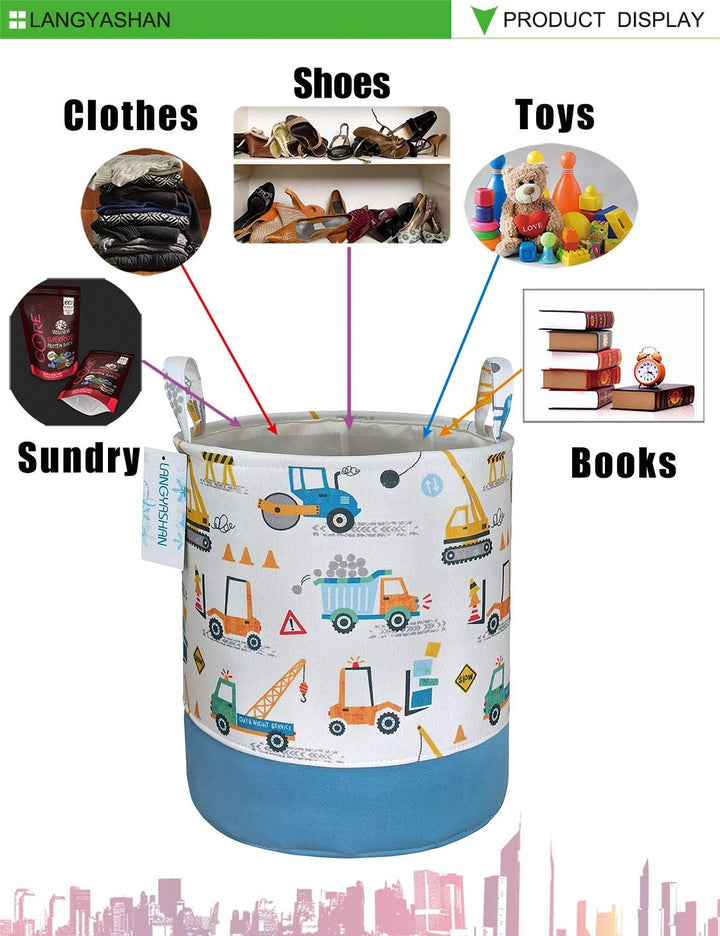LANGYASHAN Aufbewahrungskorb, Baumwolle, faltbar, für Mädchen, Wäschekorb, Spielzeugkorb, Geschenkkö