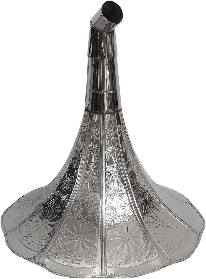 aubaho Trichter Grammophon Horn silberfarben im antik Stil Gramophone (C)