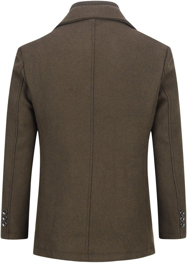 YOUTHUP Herren Mantel mit Steppweste Winter Wollmantel Wolle Slim Fit Übergangsmantel Outdoor Winter