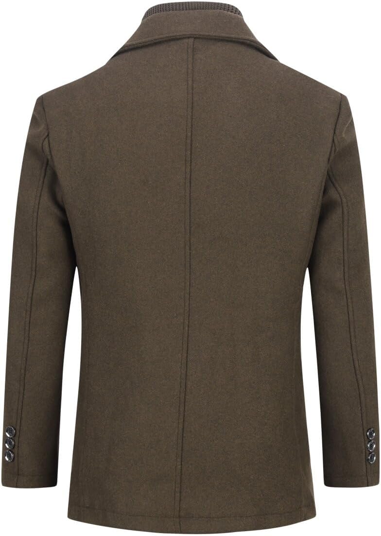 YOUTHUP Herren Mantel mit Steppweste Winter Wollmantel Wolle Slim Fit Übergangsmantel Outdoor Winter