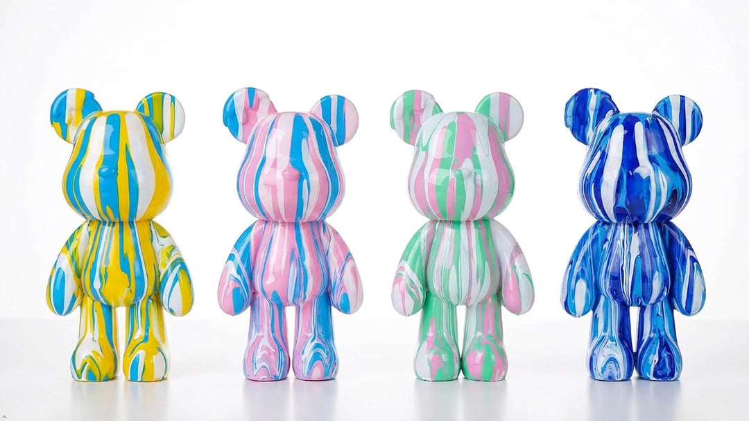 Coniuty DIY Kreative Blanko Malerei Flüssige Bär Figur Kit, Multicolor Mix Paint Design für Heimdeko