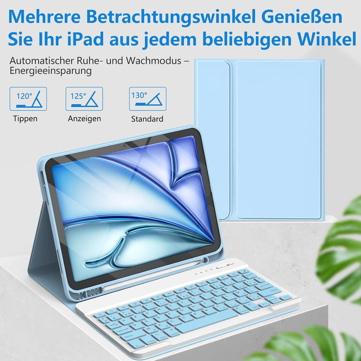 GAOJIE Tastatur Hülle für iPad 10.2 Zoll 9/8/7 Generation 2021/2020/2019, iPad Pro 13 Zoll, iPad air