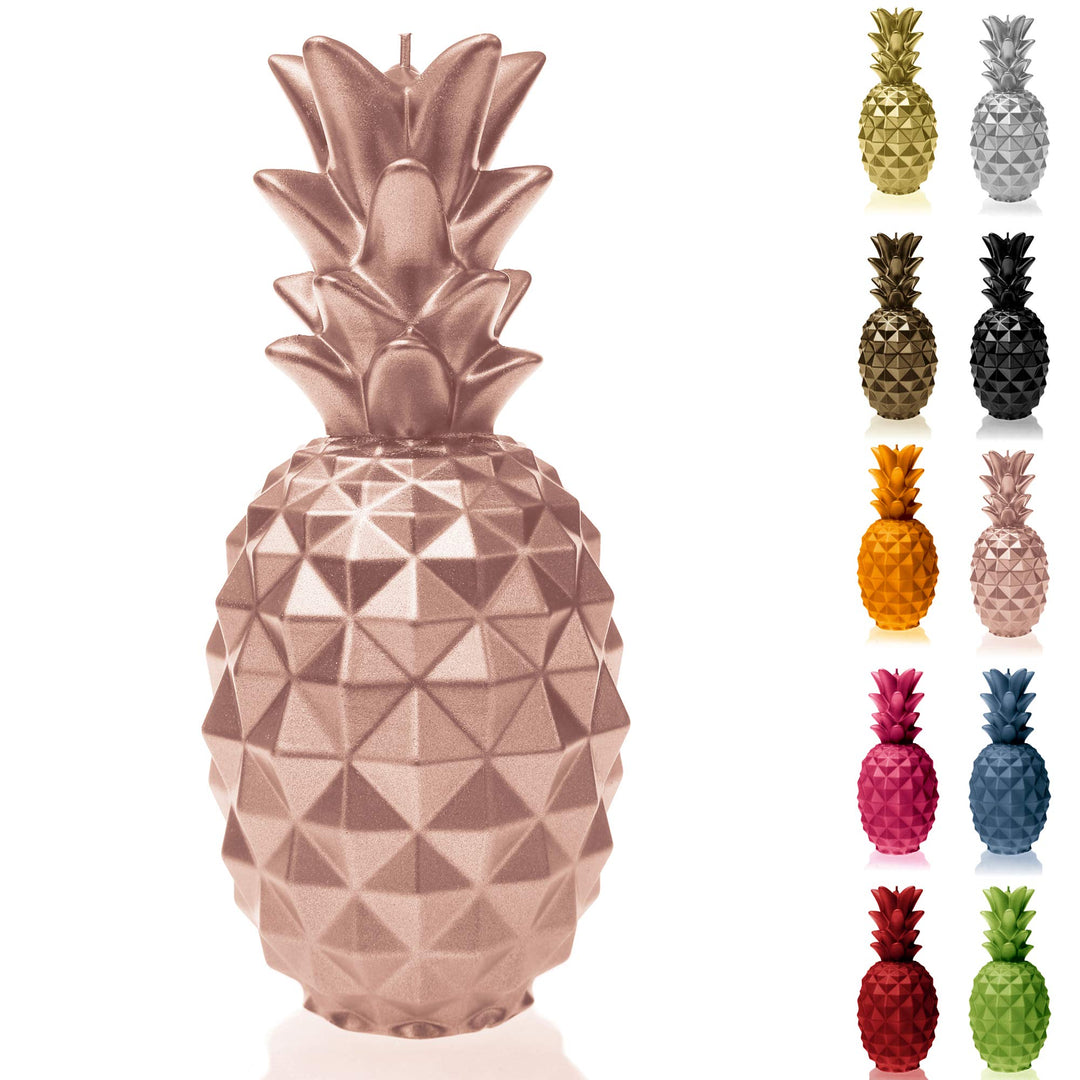 Candellana Ananas Paraffinkerze 100x100x210 mm - Roségold Kerze Dekorativ - Kerzen Aesthetic 3D - Ca