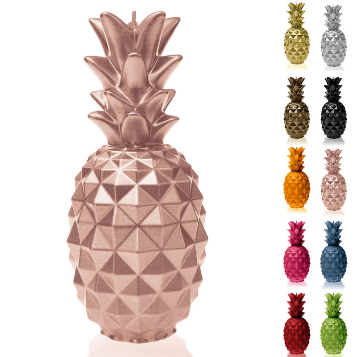 Candellana Ananas Paraffinkerze 100x100x210 mm - Roségold Kerze Dekorativ - Kerzen Aesthetic 3D - Ca