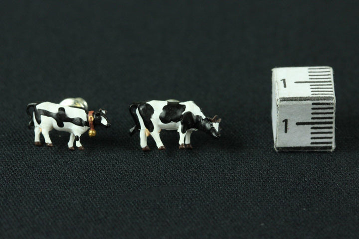 Miniblings Kuh Kühe Bauernhof Ohrstecker schwarz weiss winzig - Handmade Modeschmuck I Ohrringe Stec