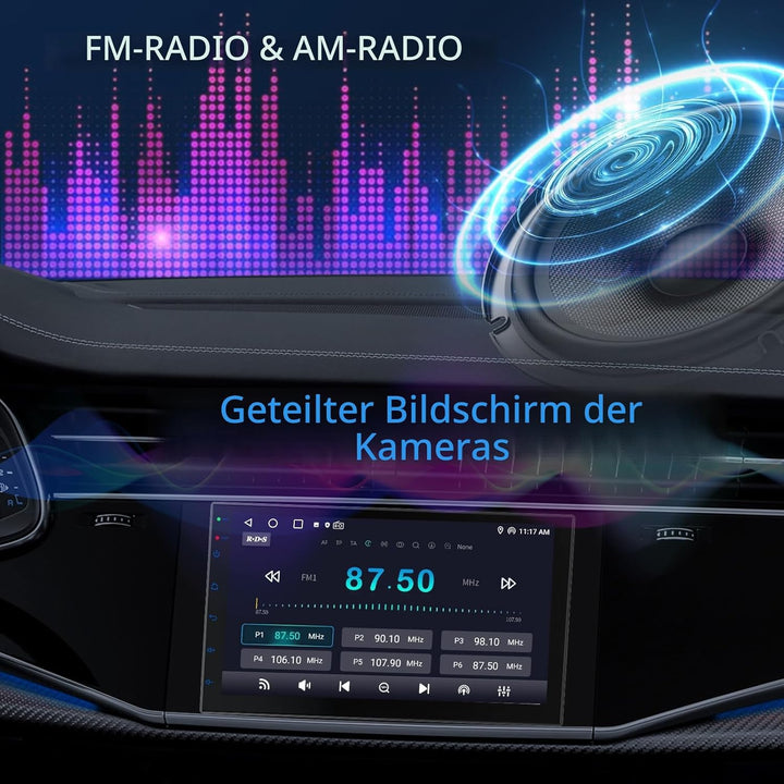 2 Din Autoradio 7 Zoll HD Touchscreen, Wireless Apple CarPlay & Android Auto, Bluetooth, SWC | Unive