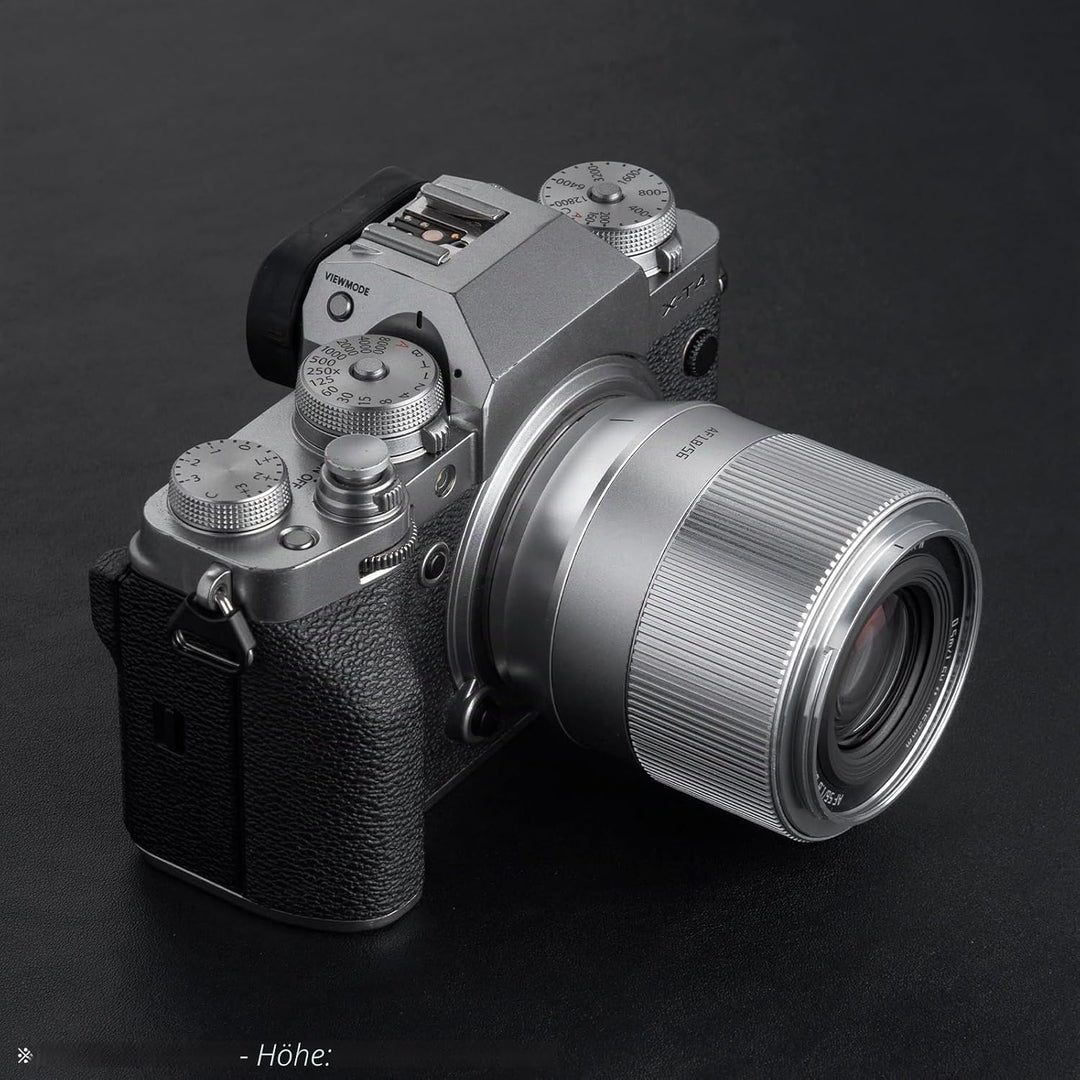 TTArtisan 56 mm F1.8 Autofokus AF Objektiv mit Metallgehäuse, kompatibel mit FujiFilm X Mount, Silbe