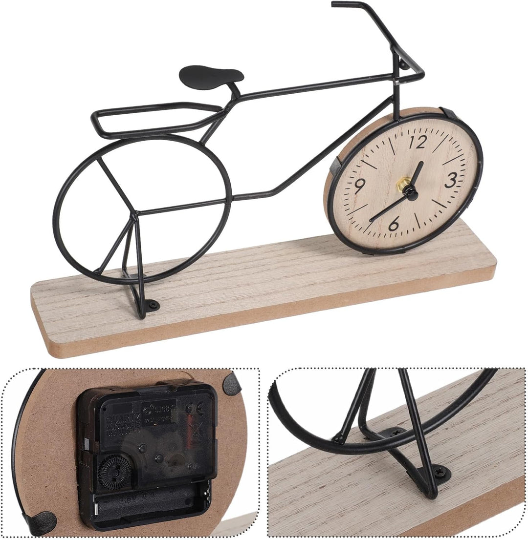 Toyvian Vintage Fahrrad Uhr Präzisem Analogwerk Kreative Schreibtisch Uhr für Regal und Kaffeetisch
