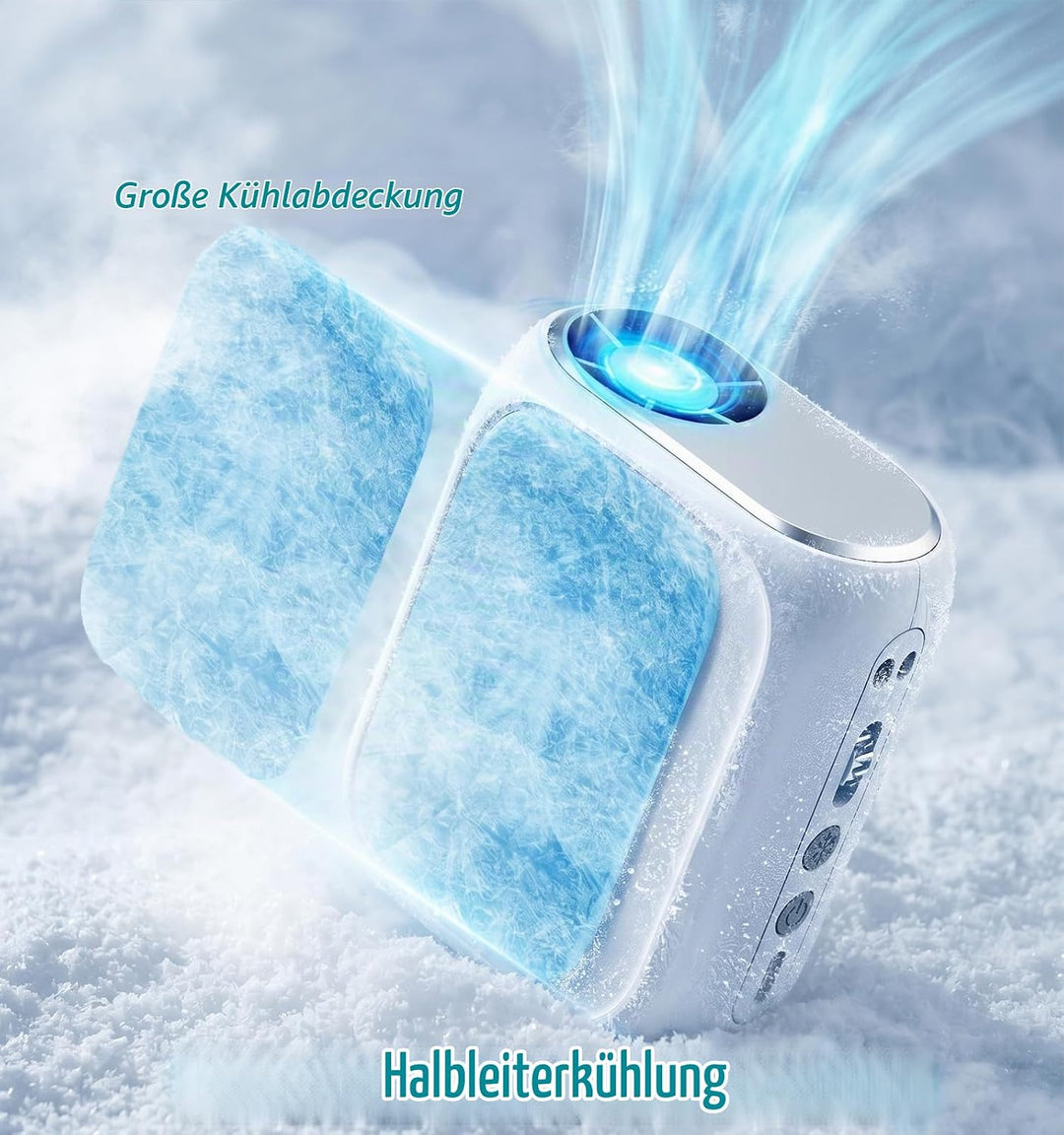 Tragbarer Clip Ventilator mit Eiskühlplatte, Nackenventilator Shirt Gürtel Ventilator Hals für Unter