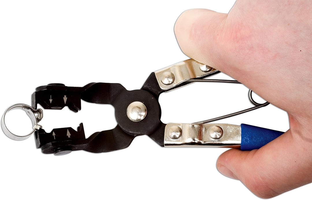 Laser 4231 4231 Schlauchkle mmenzange - Schwenkkopf, Abgewinkelte Backen