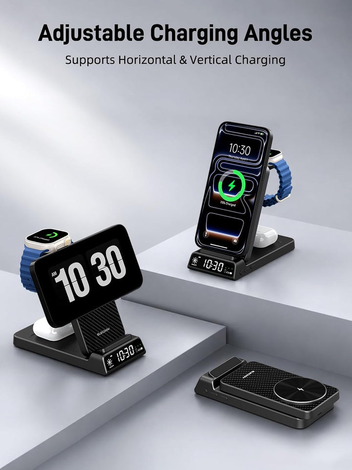 Mag-Safe Ladestation für Apple Watch und iPhone, 3 in 1 Ladestation für Apple, Faltbar Kabelloses La