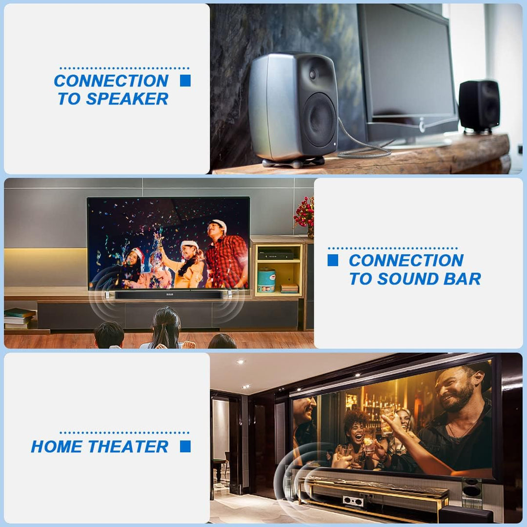 SOUNDFAM Cinch Subwoofer Kabel LFE Subwooferkabel RCA Digital Audio Koaxialkabel - Grau, 10M 10M Gra
