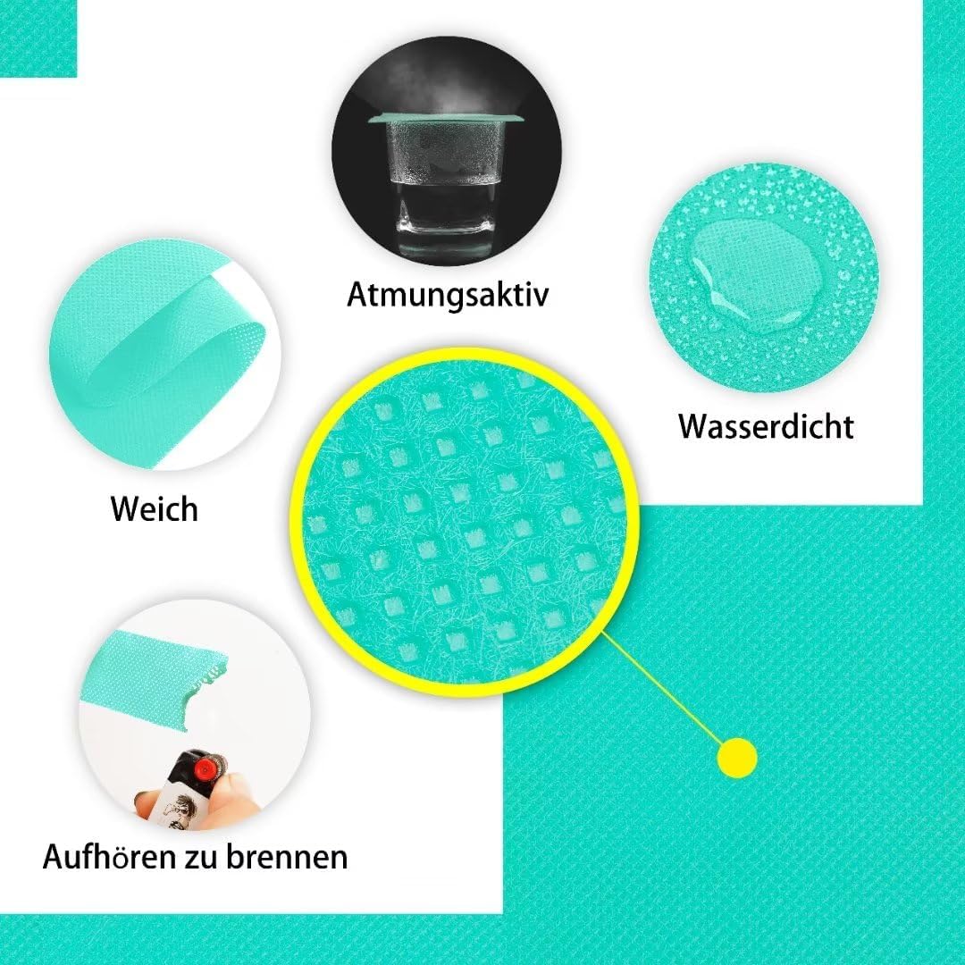 Tischdeckenrolle, 1.18 × 25M, Türkis, Einweg Vlies Stoffähnlich Tischdecke Rolle, Meterware Tischtuc