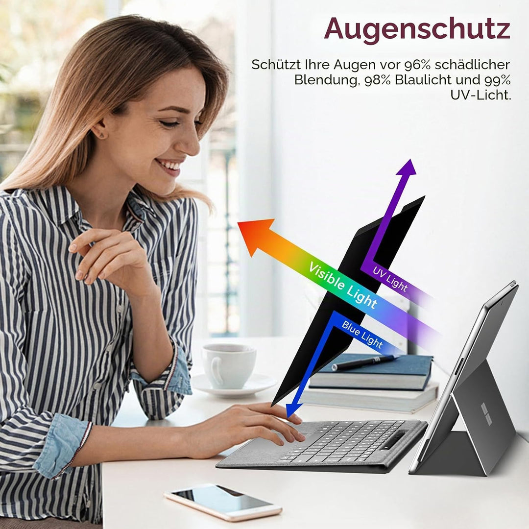 Magnetischer Blickschutzfilter für 13 Zoll Microsoft Surface Pro 11/10/9/8/X, Abnehmbar Anti Glare B