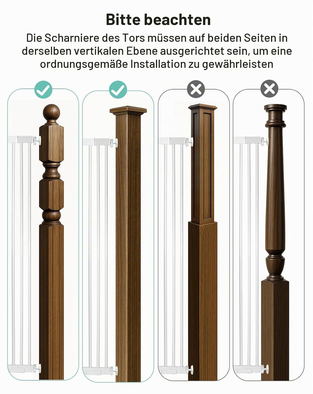COMOMY 107 cm Extra Hoch Türschutzgitter, 75-103 cm Breit Treppenschutzgitter ohne Bohren, Türgitter