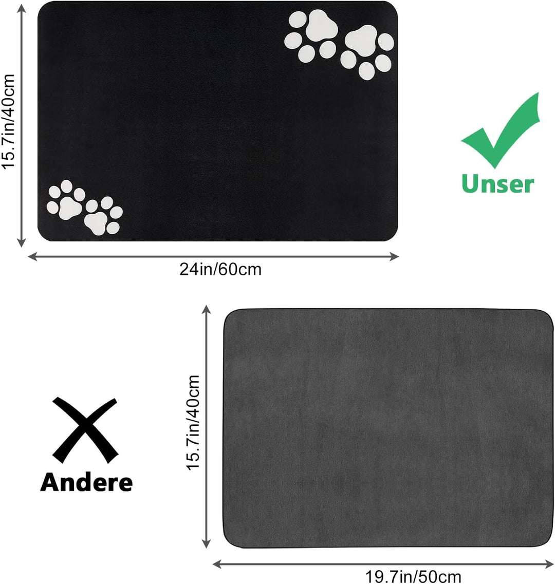 Napfunterlage Hund Katzen Futternapf Unterlage: 60 x 40 cm rutschfeste Hundenapf Unterlage Katzennap