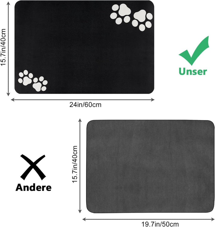 Napfunterlage Hund Katzen Futternapf Unterlage: 60 x 40 cm rutschfeste Hundenapf Unterlage Katzennap