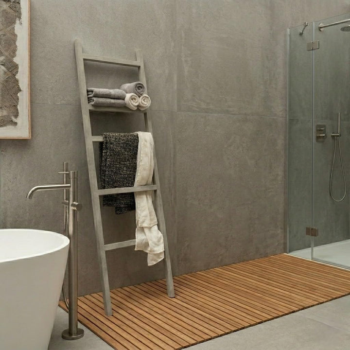 ARHome Dekorative Leiter Urban, 160 x 50 cm, Heller Beton, Handtuchhalter, Made in Italy Heller Zeme