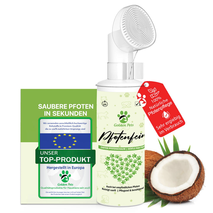 Testnote Sehr gut - Pfotenreiniger für Hunde & Katzen 200 ml - 100% Natürlicher Pfotenschaum reinigt