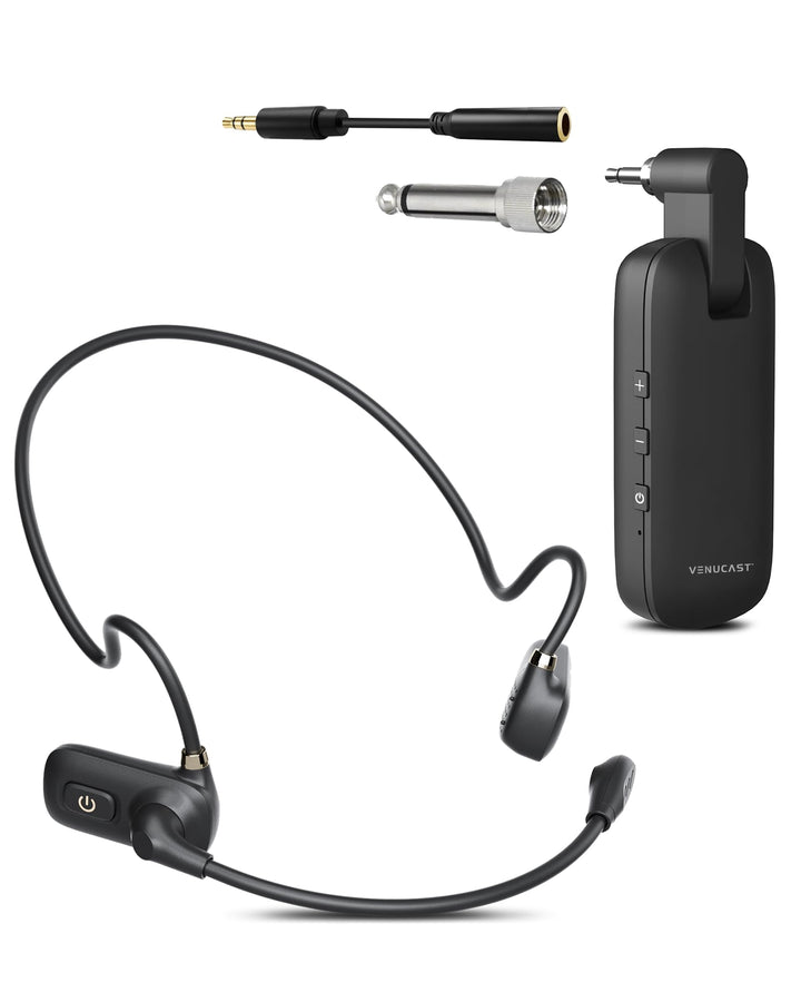 Venucast FreeMic W - Kabelloses Funk Headset-Mikrofon für klare Sprachübertragung für Unterricht &amp; E