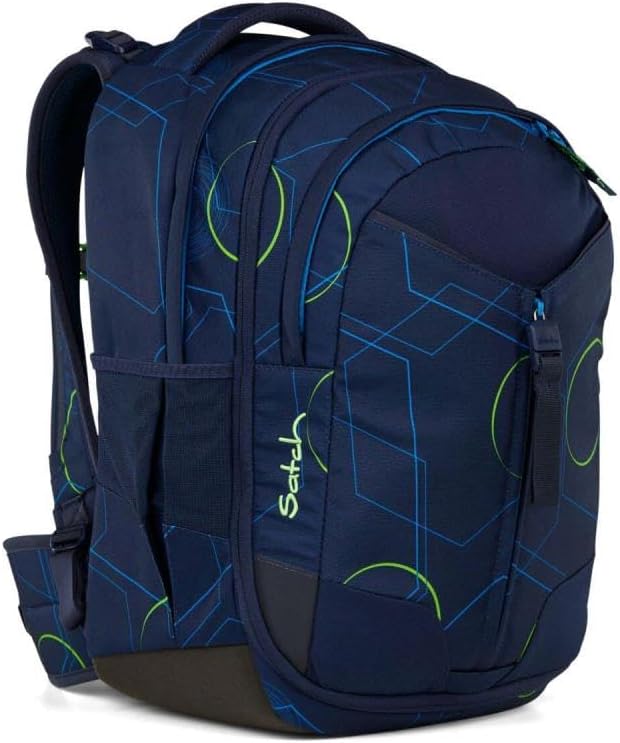 Satch Match Schulrucksack Set 2tlg. inkl. Schlamperbox (Blue Tech), Blue Tech