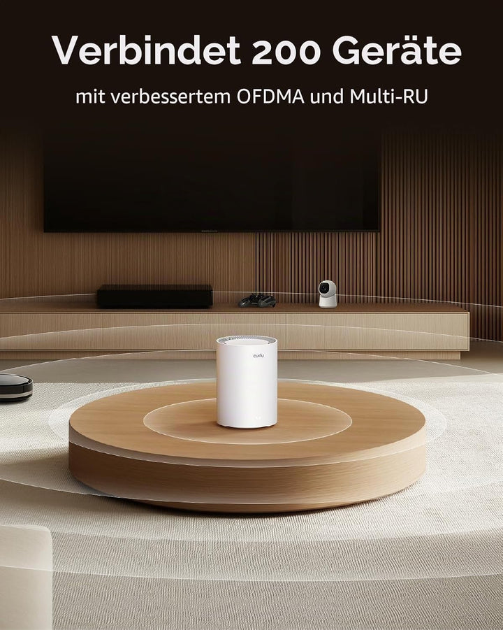Cudy Dual Band BE3600 WiFi 7 Wi-Fi Mesh System, 3,6 Gbit/s 160 MHz, Abdeckung bis zu 4.800 m², 3 Gig