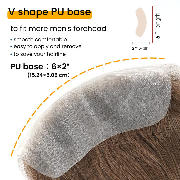 Lordhair Toupet Herren,100% Europäisches Echthaar Herren Toupet Echthaar,V-LOOP Skin Toupet Herren,T