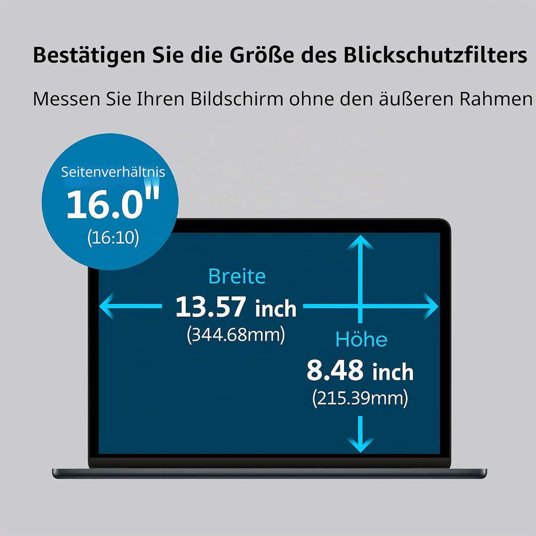 Kensington MagPro™ Magnetischer Blickschutzfilter für Laptops 16 Zoll, 16:10, Magnetische Schutzfoli