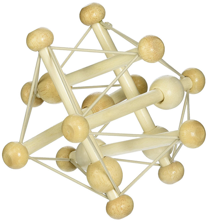 Manhattan Toy Skwish Natural Rassel und Beissring Greifing Activity Toy, 1 Stück (1er Pack), Natur