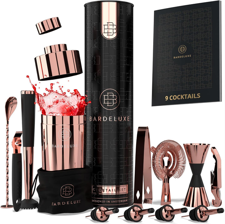 BarDeluxe® Cocktail Set 12-teilig, Barkeeper Set, Cocktail Mixer Set | 750ml Cocktailshaker Edelstah