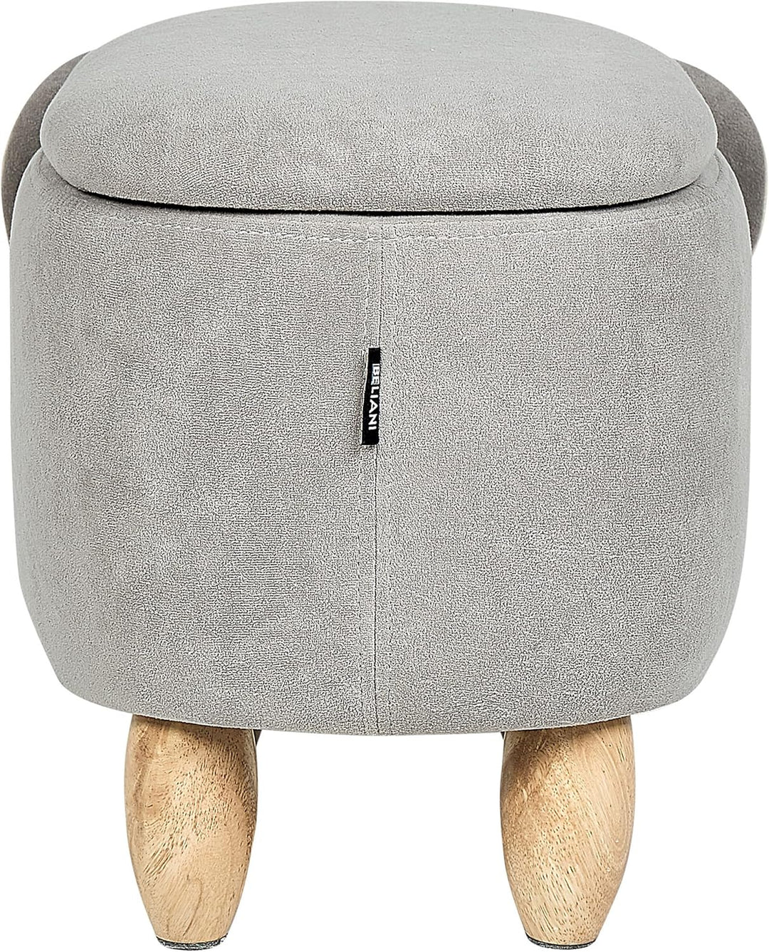 Hocker mit Stauraum für Kinder Tierform Samt helles Grau Holzbeine Modern Coala