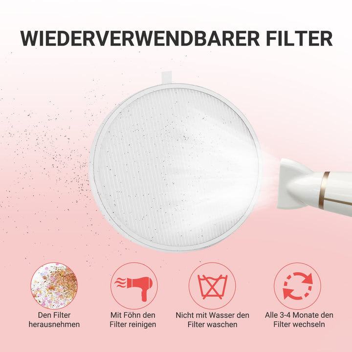 MelodySusie DR-3011/DR-3011A Nagelstaubabsauger Filter, 2 Stück Wiederverwendbar Ersatzfilter Nur fü