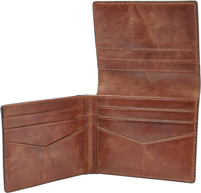 Fossil Brieftasche für Männer Derrick, 100% Leder Bifold braun 10,16 cm L x 1,9 cm B x 8,3 cm H ML37