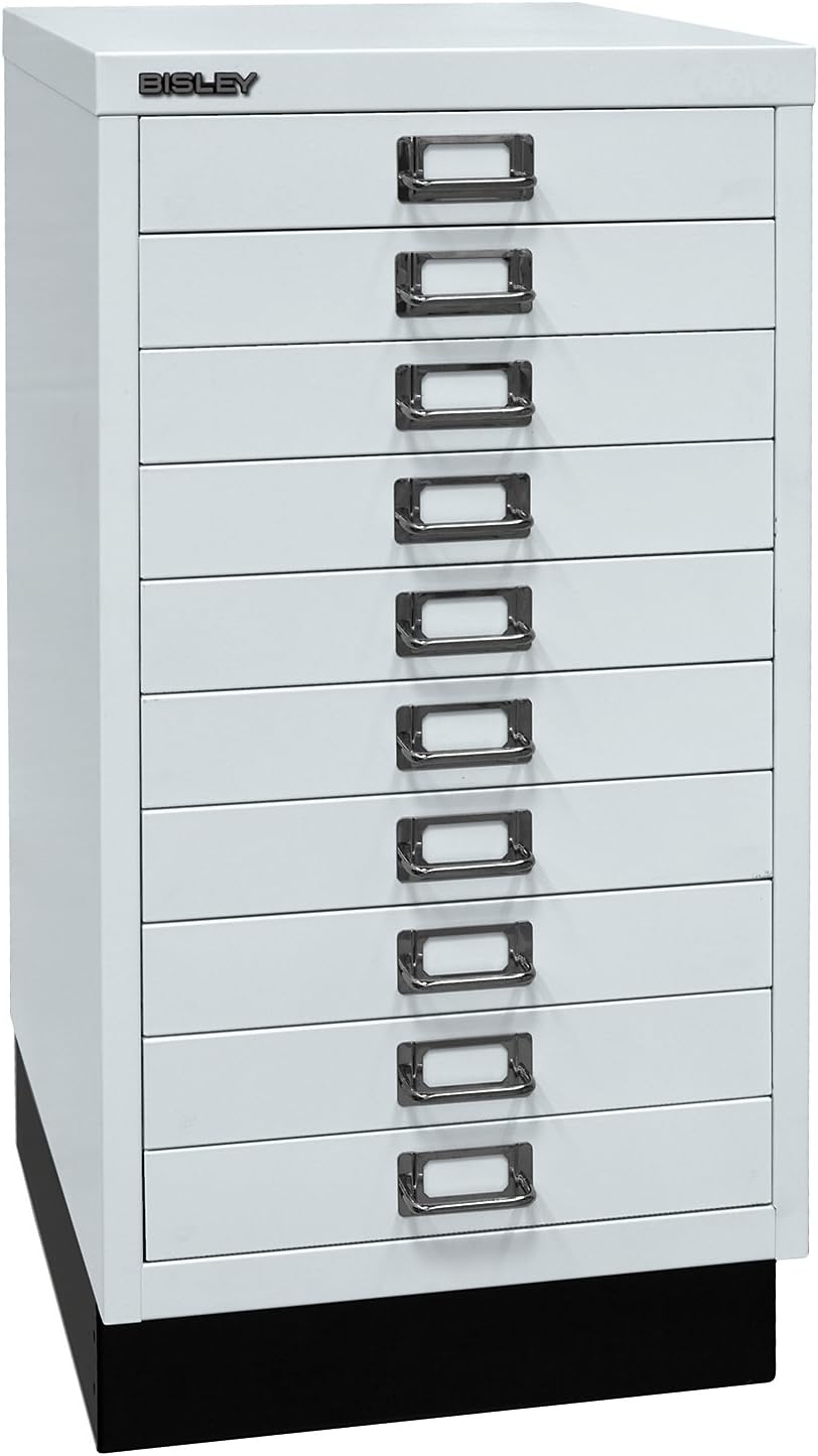 BISLEY MultiDrawer, 29er Serie mit Sockel, DIN A3, 10 Schubladen, Metall, 633 Schwarz, 43.2 x 34.9 x