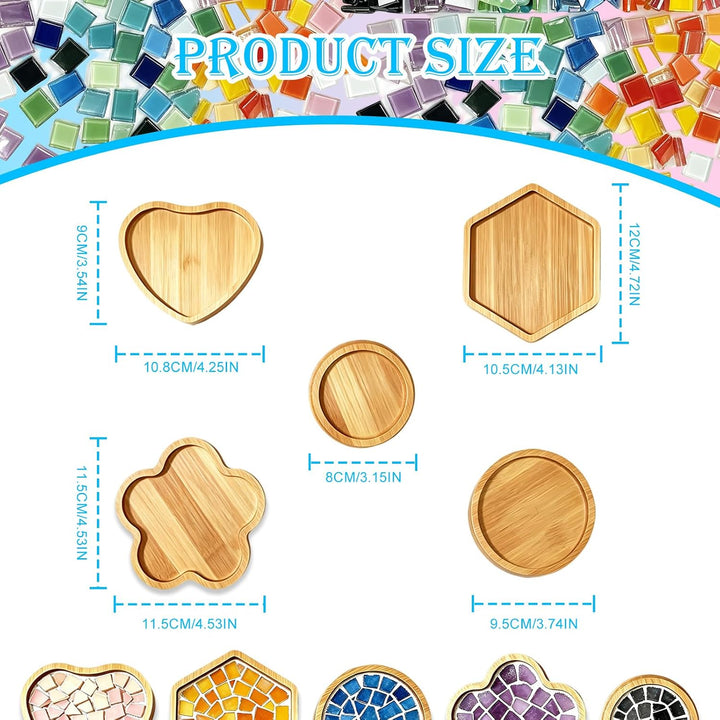 NlsqEU 5 Stück Mosaik Bastelset, DIY-Mosaik-Untersetzer Für Erwachsene, Kreatives Basteln, Geburtsta